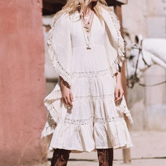 Spell Doe Eyed Midi Dress in Cream - Picture 6 of 16